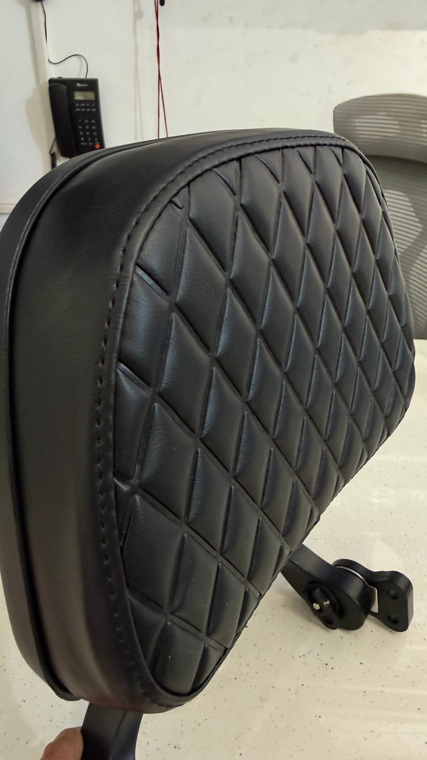 Universal Foldable Rider & Pillion Backrest for Motorcycles – CNC Aluminum Backrest with Premium Leather Cushion | Compatible with All Bikes