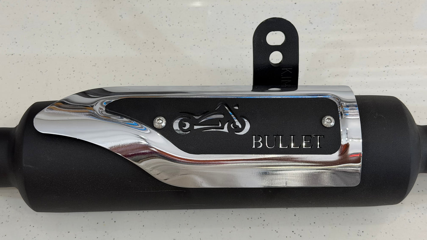 Silman Indori Silencer for Royal Enfield Meteor 350, Classic Reborn, New Standard & Goan Classic 350 – Deep Bass Exhaust | Black & Chrome