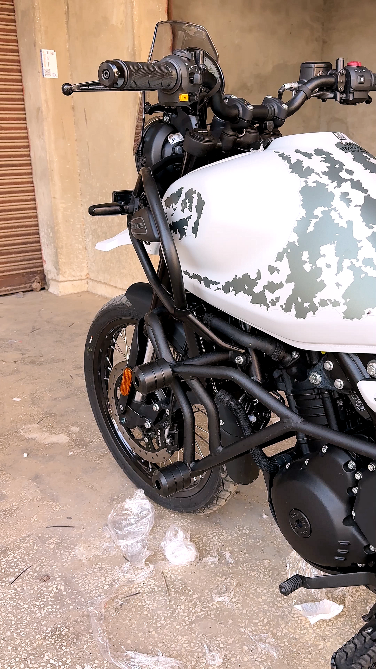 Heavy-Duty Crash Guard with 4 Sliders for Royal Enfield Himalayan 450 – Matt Black Engine Protection