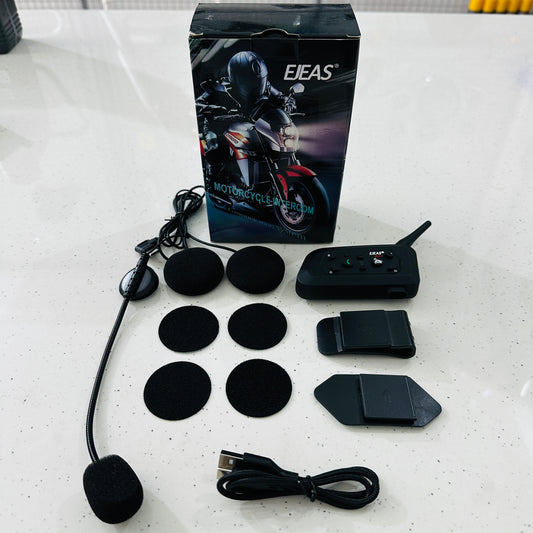 EJEAS V6 Pro+ Motorcycle Bluetooth Intercom – 6 Rider Pairing, 800M Range, Waterproof Helmet Headset