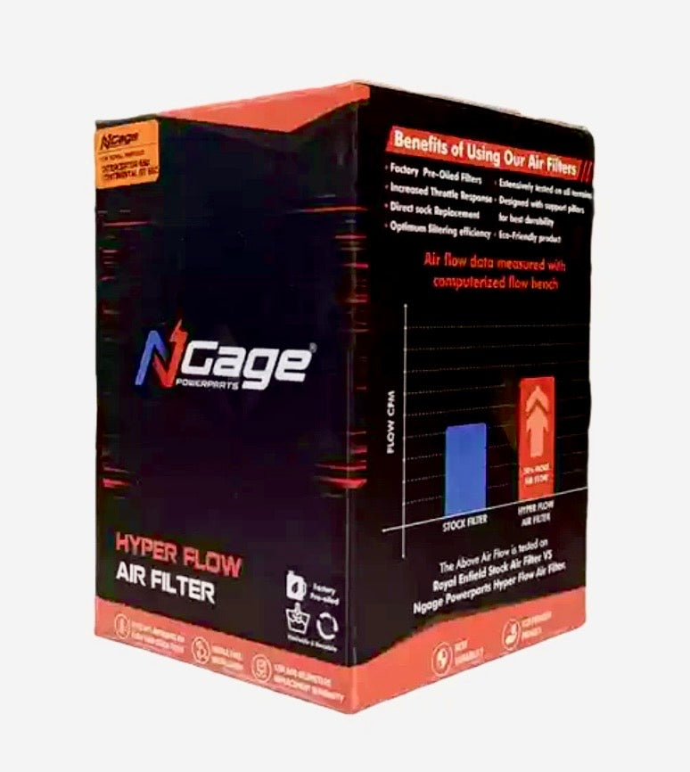 N-Gage Performance Hyper Flow Air Filter for Meteor 350, Classic Reborn, Standard 350, Goan Classic & Hunter 350