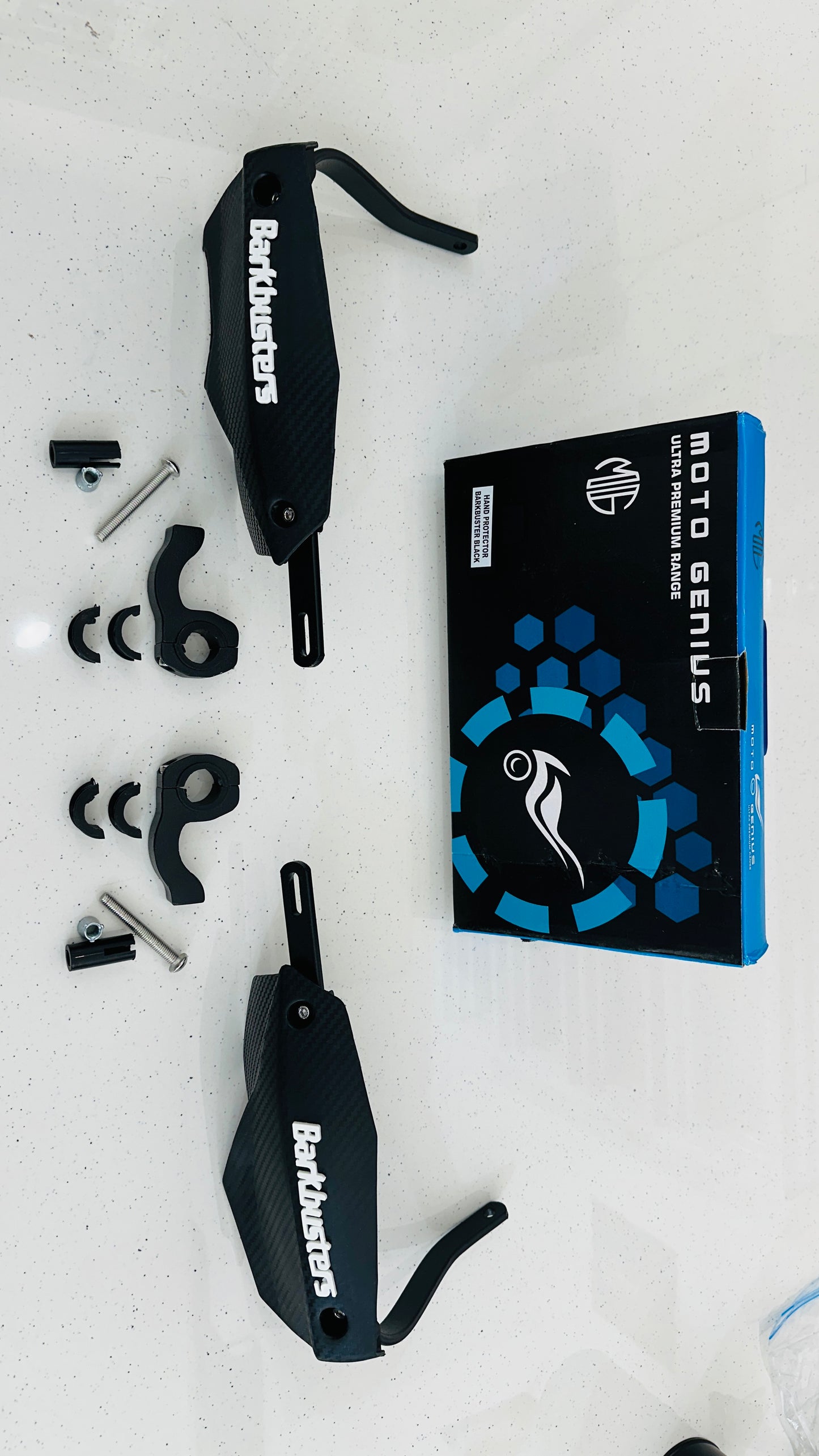 Universal Knuckle Guards for Motorcycles – Polycarbonate with Steel Shield | Heavy-Duty Protection (Black & White)