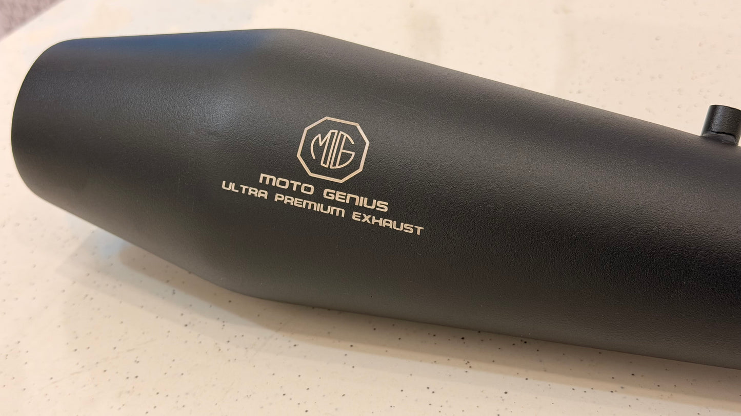 Moto Genius Cruiser Silencer for Royal Enfield Meteor 350 & Classic Reborn 350 – Deep Bass Exhaust with DB Killers