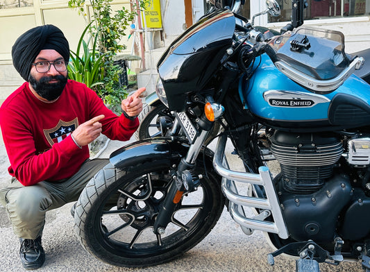 Harley-Style Windshield for Royal Enfield Meteor 350 & Hunter 350 – Premium Touring Windshield