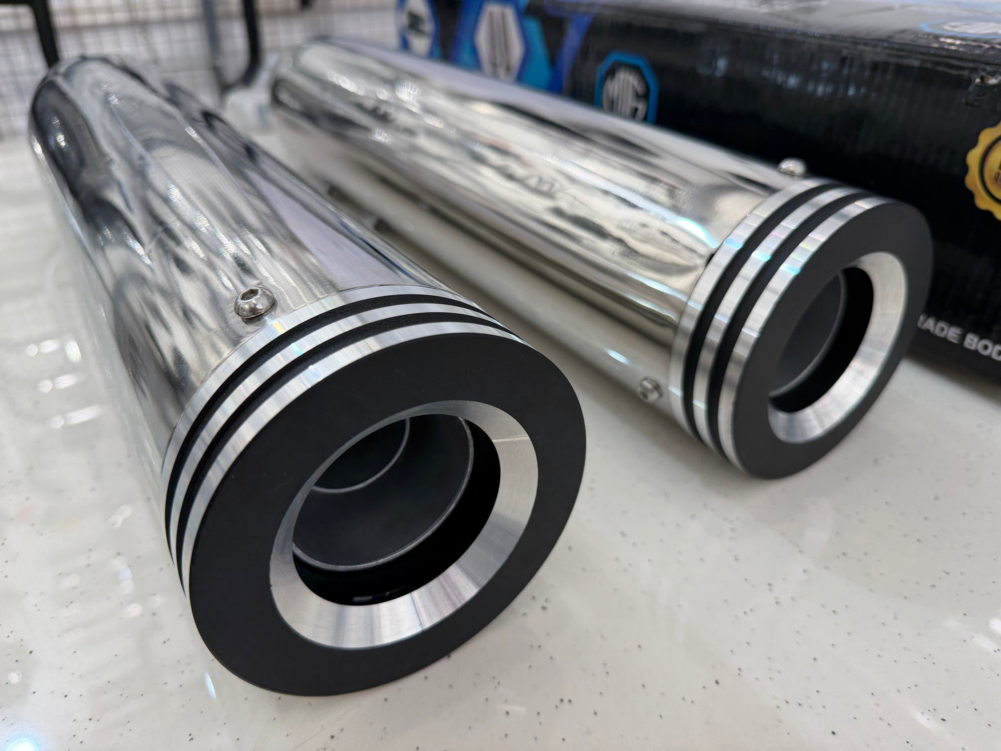 Raptor Stainless Steel Exhaust for Royal Enfield Super Meteor 650 – Deep Bass Sound | Premium Performance Exhaust