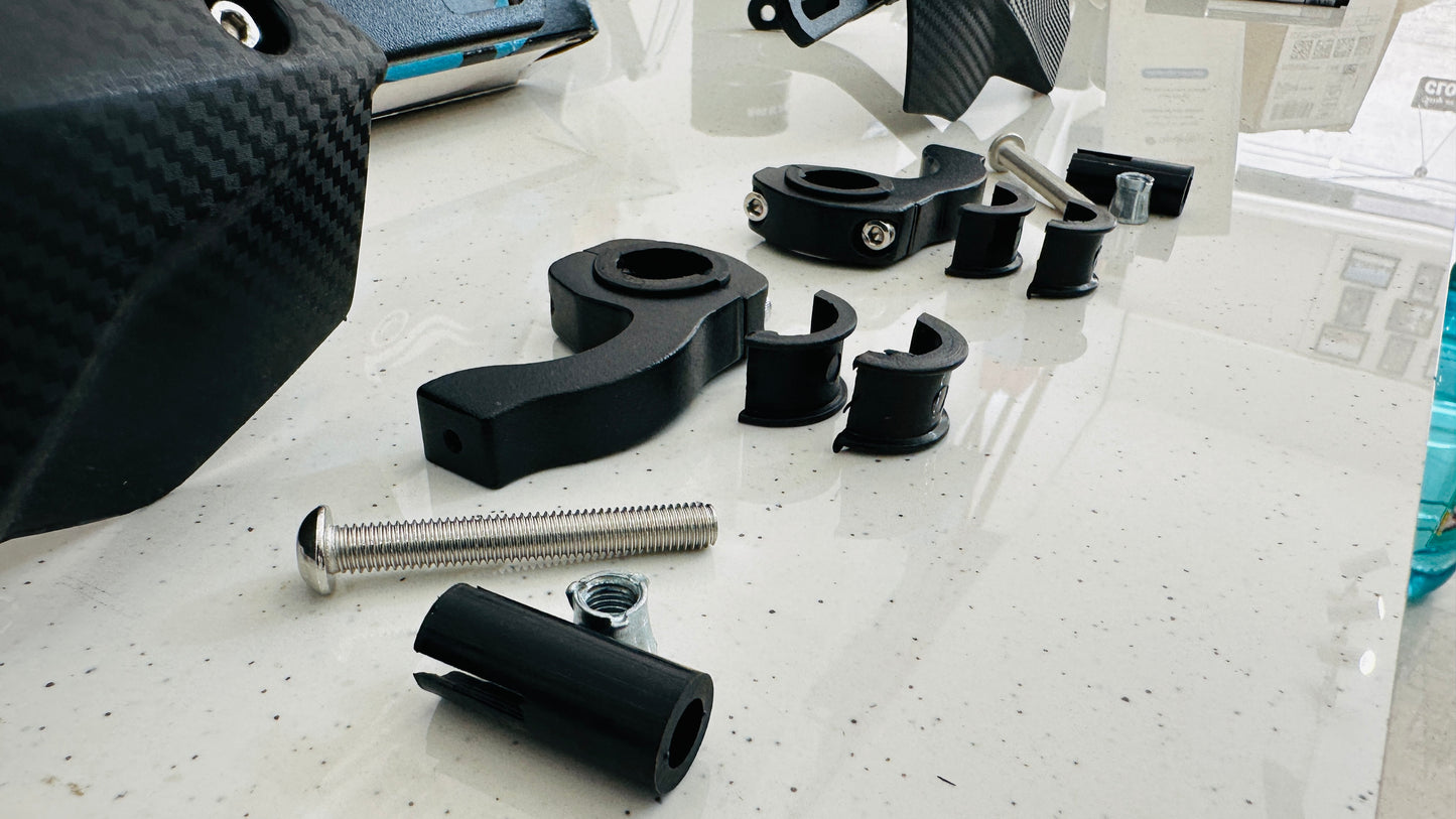 Universal Knuckle Guards for Motorcycles – Polycarbonate with Steel Shield | Heavy-Duty Protection (Black & White)