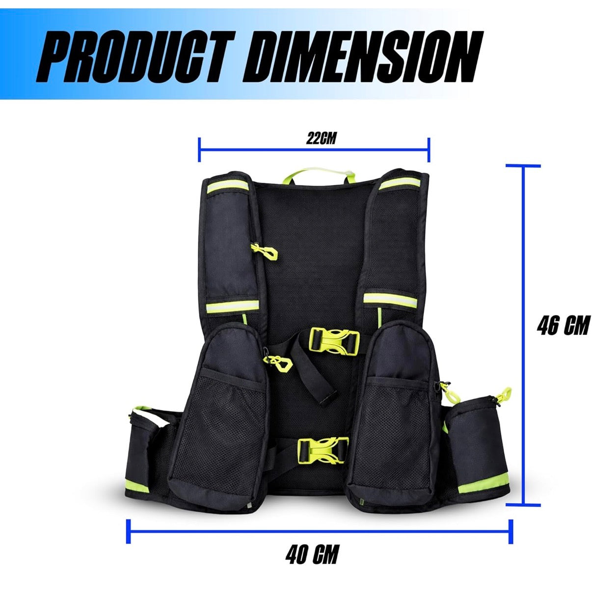 Moto Genius Hydration Backpack for Bikers – Reflective Water Bag with Multi-Compartment Storage & Phone Pocket