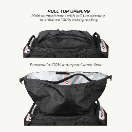 ViaTerra CLAW 72L 100% Waterproof Motorcycle Tail Bag – Universal Adventure Touring Tail Bag with Roll-Top Design