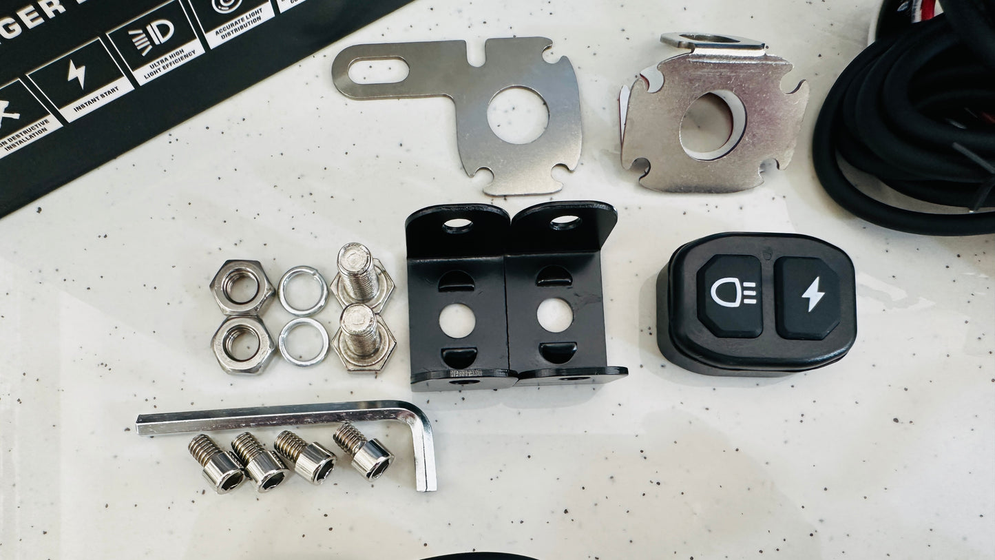 Moto Genius 60W Mercedes Fog Light – Ultra Bright LED with Wiring Harness & Wireless Switch | Premium Touring Light