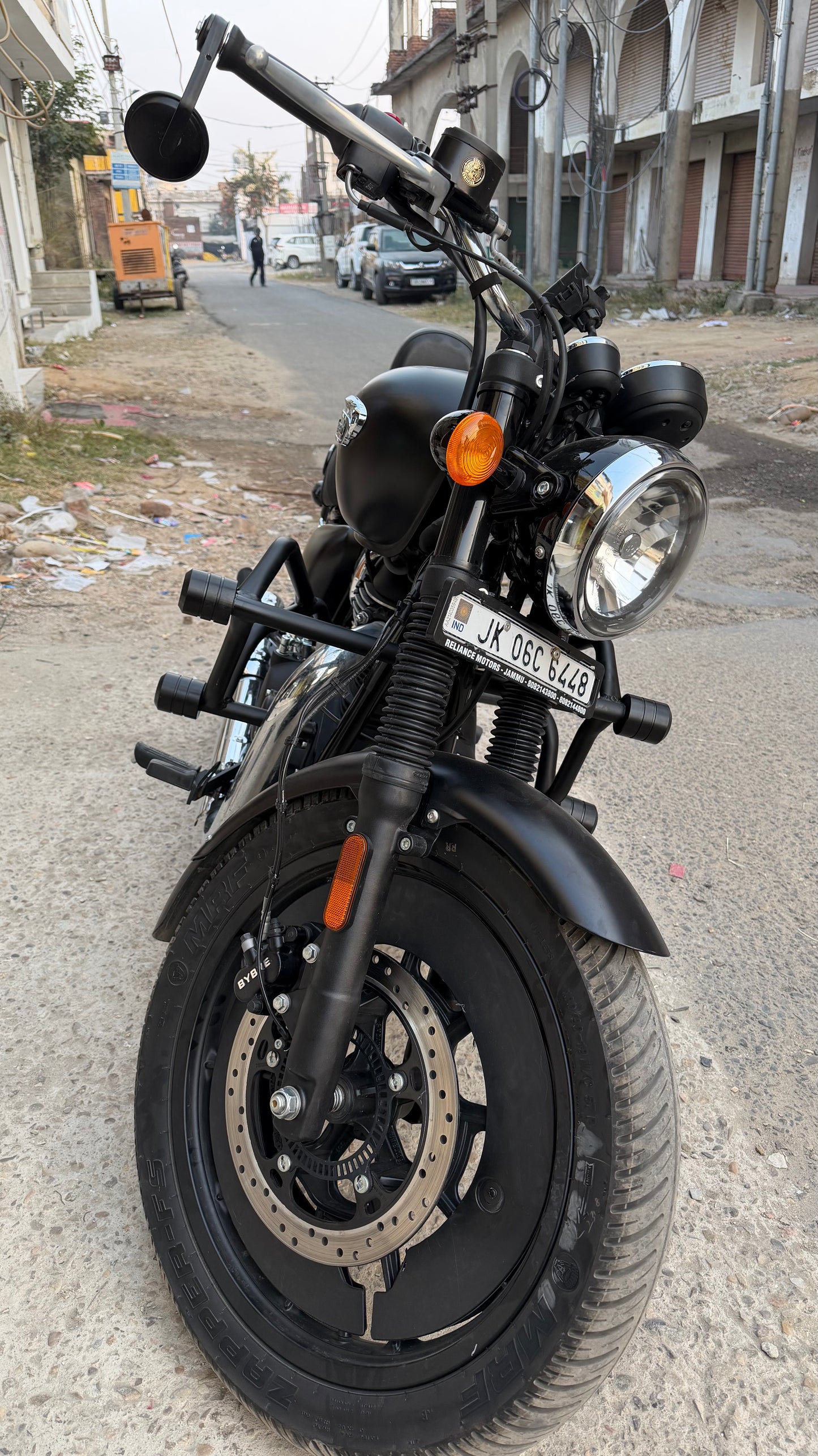 Crash Guard with Four Sliders for Royal Enfield Meteor 350 – Heavy-Duty Engine Protection