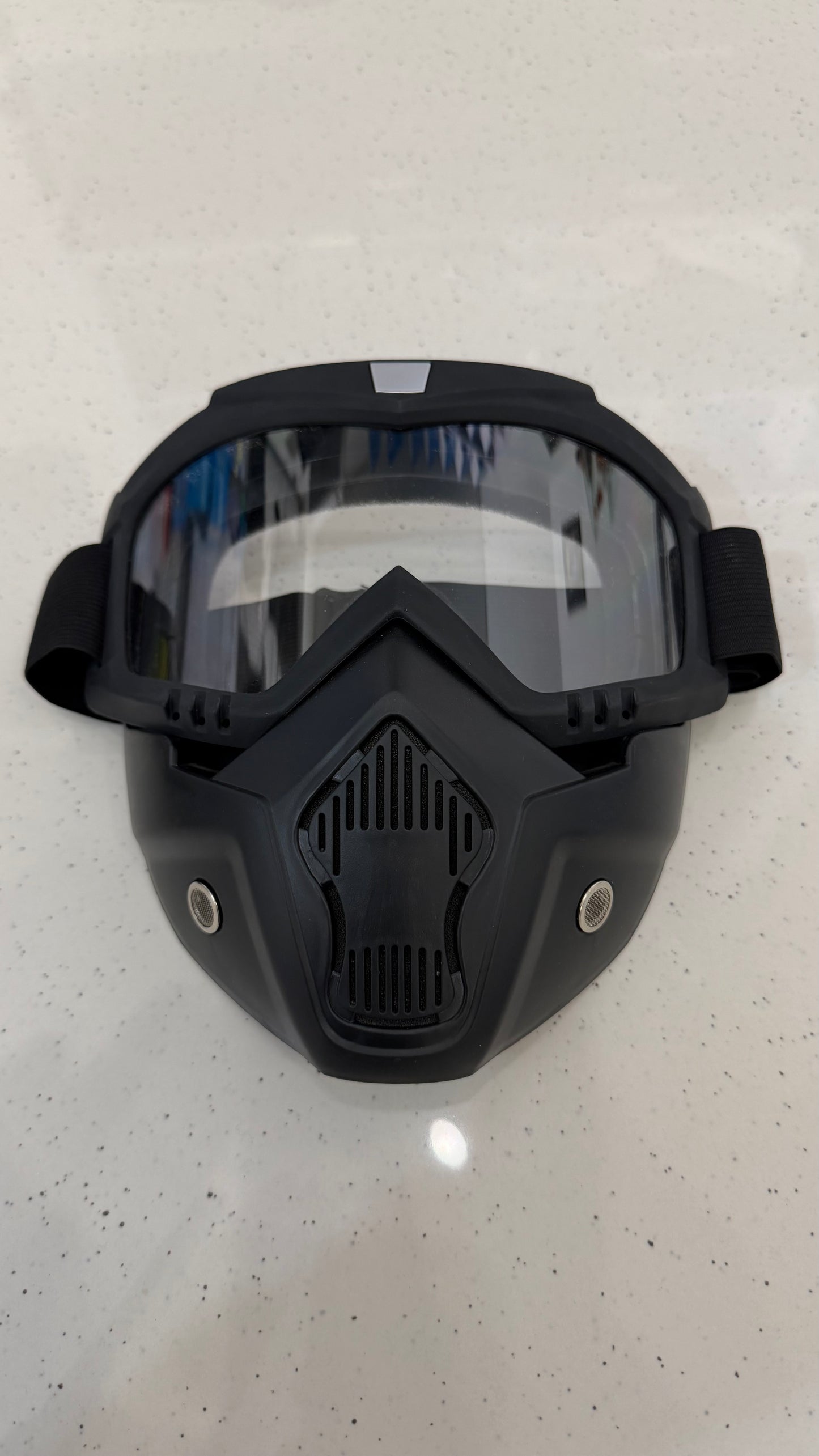 Biker Goggles with Face Mask for Helmet – Anti-Reflection & Wind Protection Riding Goggles