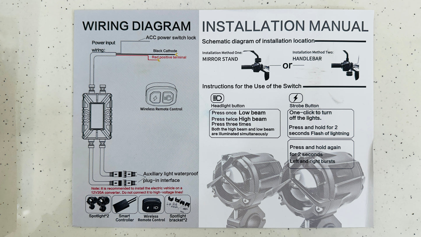 Moto Genius 60W Mercedes Fog Light – Ultra Bright LED with Wiring Harness & Wireless Switch | Premium Touring Light