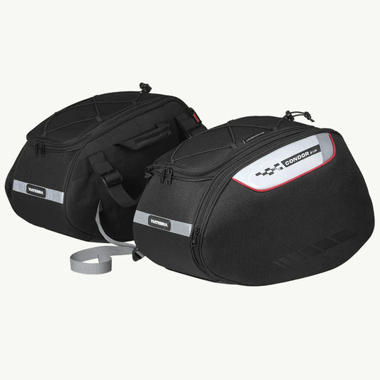 ViaTerra CONDOR 2UP 100% Waterproof Motorcycle Saddlebags – Premium Universal Touring Luggage with 4-Point Mounting System