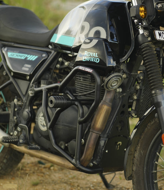 Moto Torque Crash Guard for Royal Enfield Himalayan 440 / Scram 440 – Heavy-Duty 25mm Mild Steel Guard with Nylon Sliders