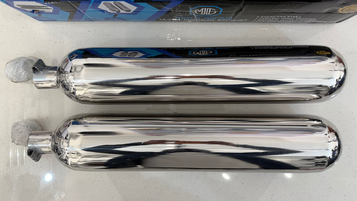 Tornado Stainless Steel Exhaust for Royal Enfield Super Meteor 650 – Deep Bass Sound | High-Performance Premium Exhaust