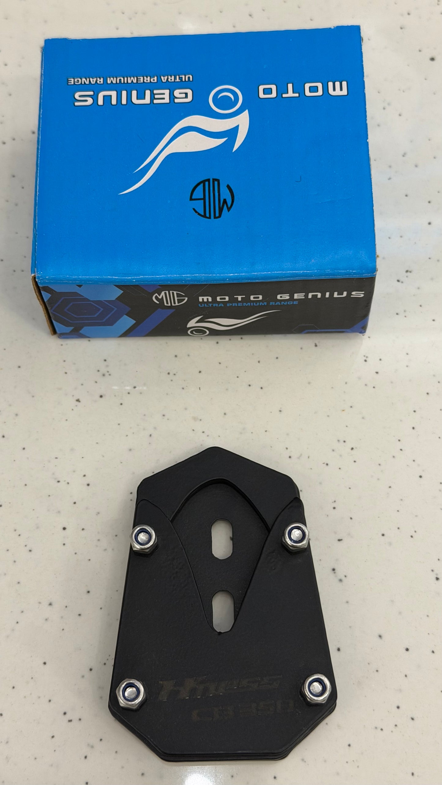 Moto Genius Heavy Duty Side Stand Extender for Honda H’ness CB350 & CB350RS – CNC Foot Enlarger Plate | Stable Parking on All Terrains