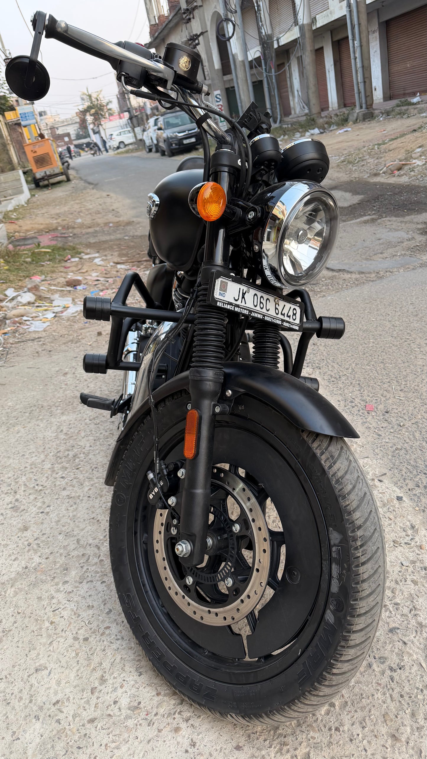 Crash Guard with Four Sliders for Royal Enfield Meteor 350 – Heavy-Duty Engine Protection