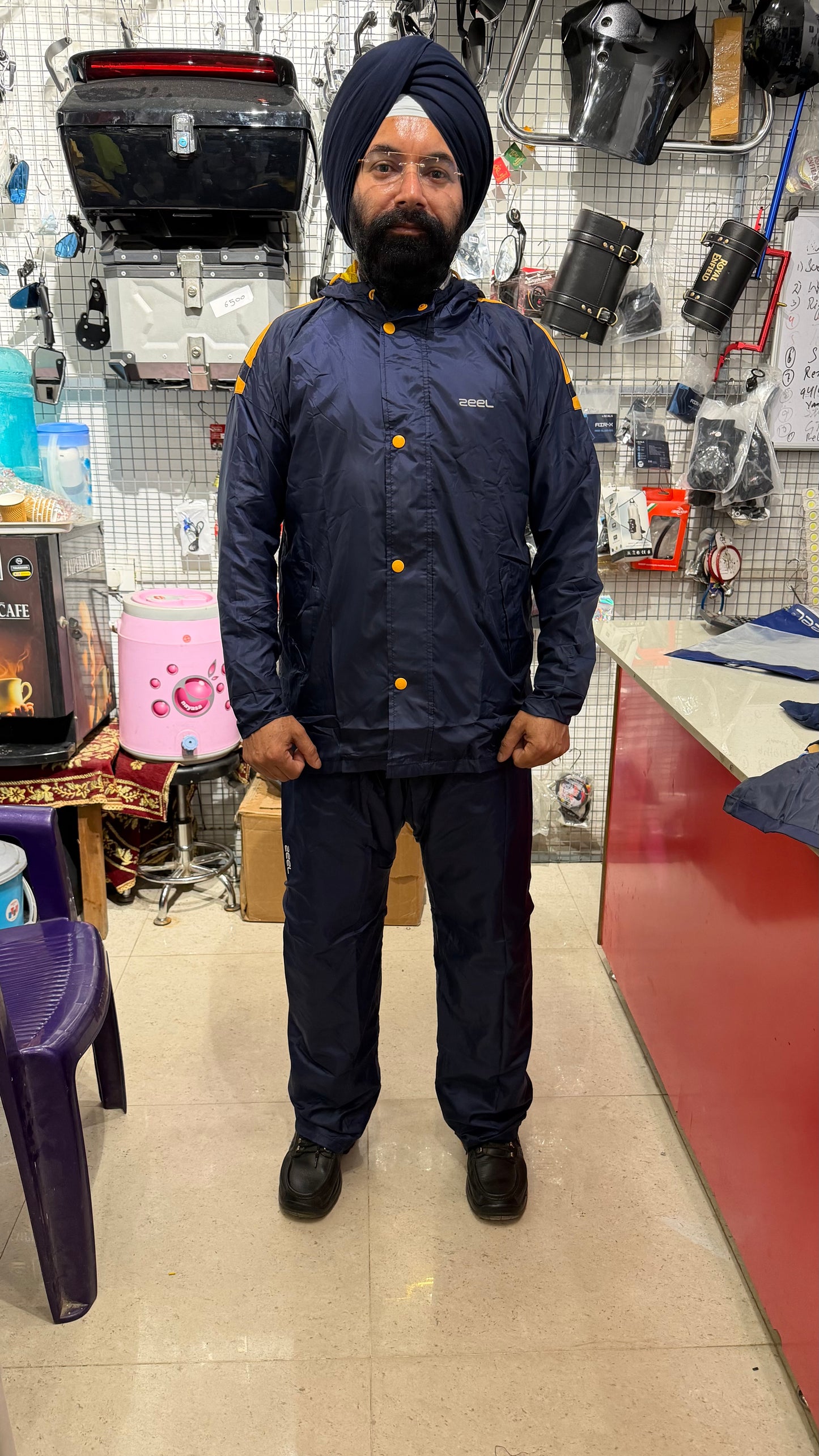 Double Layer Waterproof Raincoat for Bike Riders – Heavy-Duty Motorcycle Rain Suit | Blue-Yellow & Royal Blue-Blue | XL & XXL