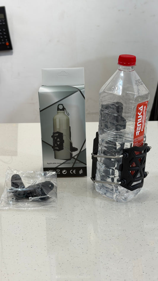 Adjustable Bottle Holder for All Motorcycles – Universal Fit Water Bottle Mount (Black & Light Green)