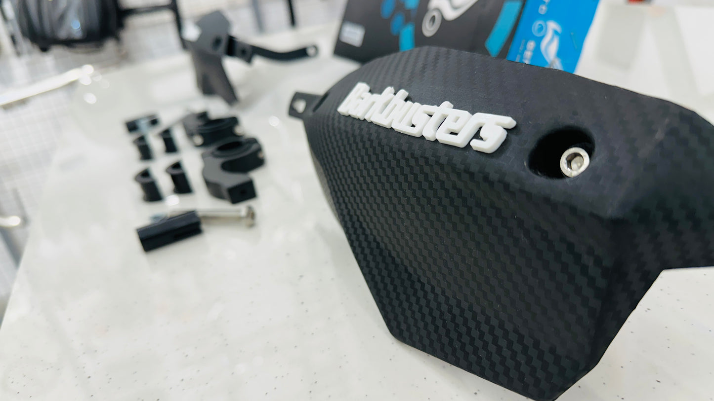 Universal Knuckle Guards for Motorcycles – Polycarbonate with Steel Shield | Heavy-Duty Protection (Black & White)