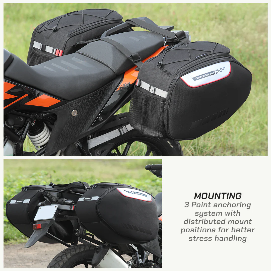 ViaTerra CONDOR 2UP 100% Waterproof Motorcycle Saddlebags – Premium Universal Touring Luggage with 4-Point Mounting System