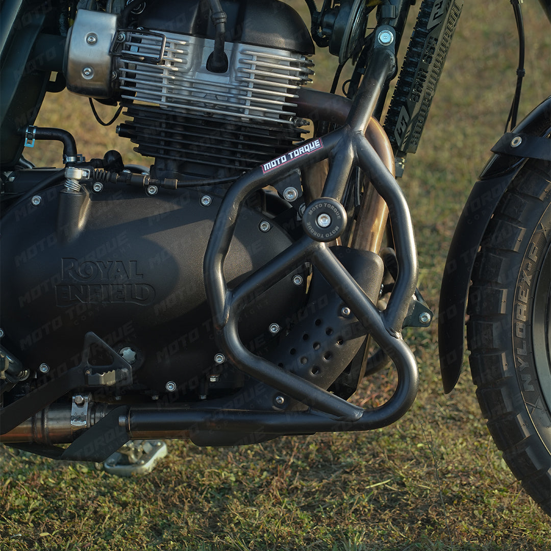 Moto Torque Crash Guard for Royal Enfield Bear 650 – Heavy-Duty 25mm Mild Steel Guard with Nylon Sliders | Engine & Frame Protection