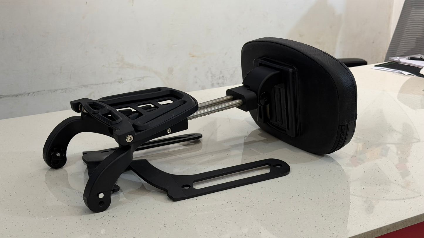 Heavy-Duty Adjustable Rider & Pillion Backrest for Super Meteor 650 – Premium Comfort & Touring Support