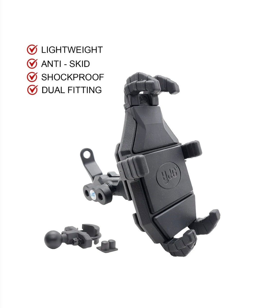 HJG Spider Mobile Holder for Bike – 6 Arm Anti-Vibration Phone Mount for Motorcycles