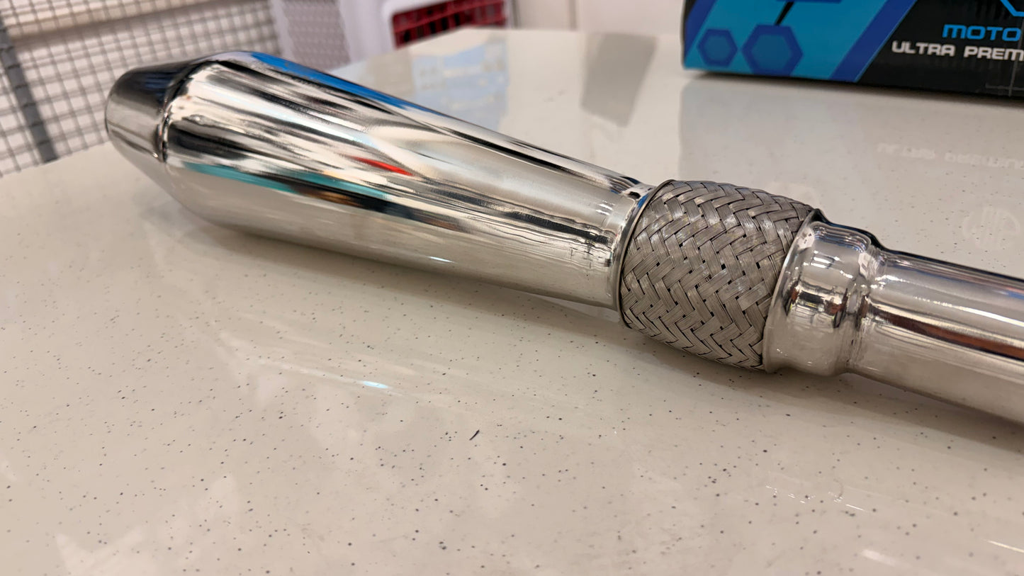 Moto Genius Cruiser Silencer for Royal Enfield Meteor 350 & Classic Reborn 350 – Deep Bass Exhaust with DB Killers