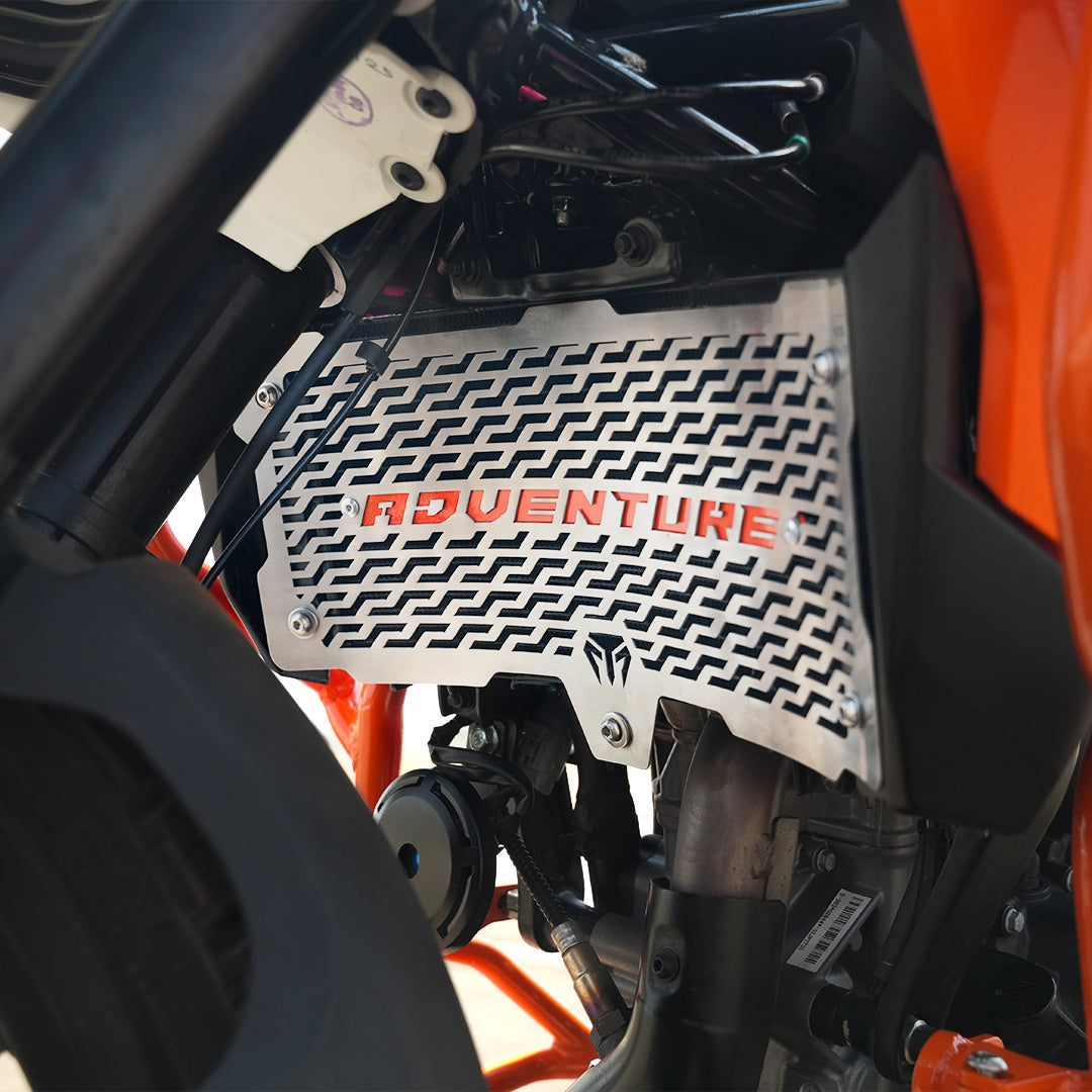 Stainless Steel Radiator Guard for KTM 390 Adventure / Adventure X – Premium Radiator Protector | Natural SS Finish