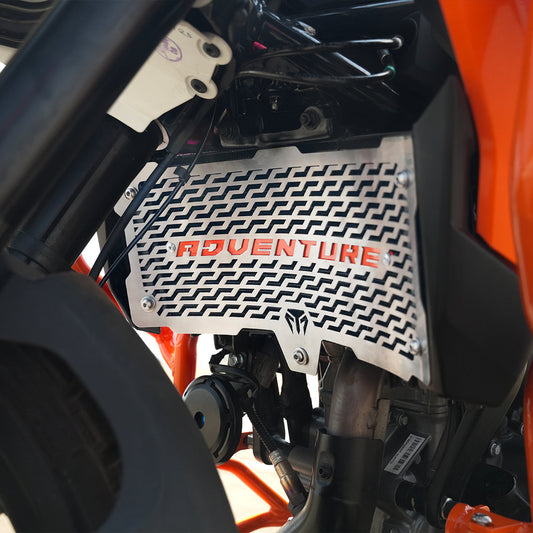 Stainless Steel Radiator Guard for KTM 390 Adventure / Adventure X – Premium Radiator Protector | Natural SS Finish