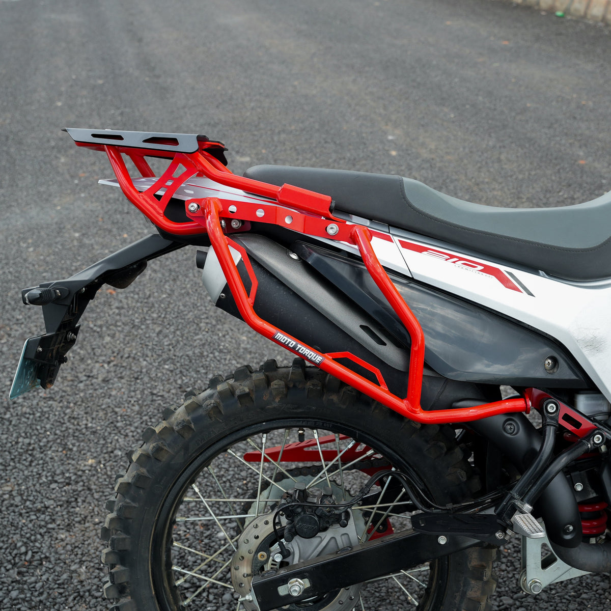 Moto Torque Red Saddle Stay for Hero XPulse 210 – Heavy-Duty Mild Steel Saddlebag Support | Adventure Touring Accessory