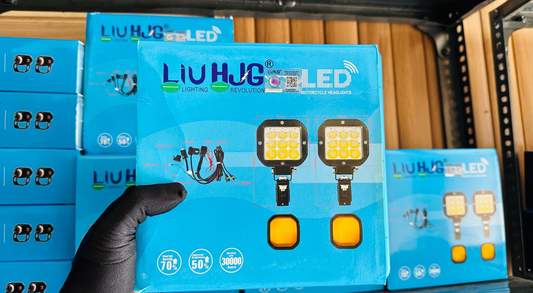 HJG 9 LED Fog lights with wiring harnesses and clamps