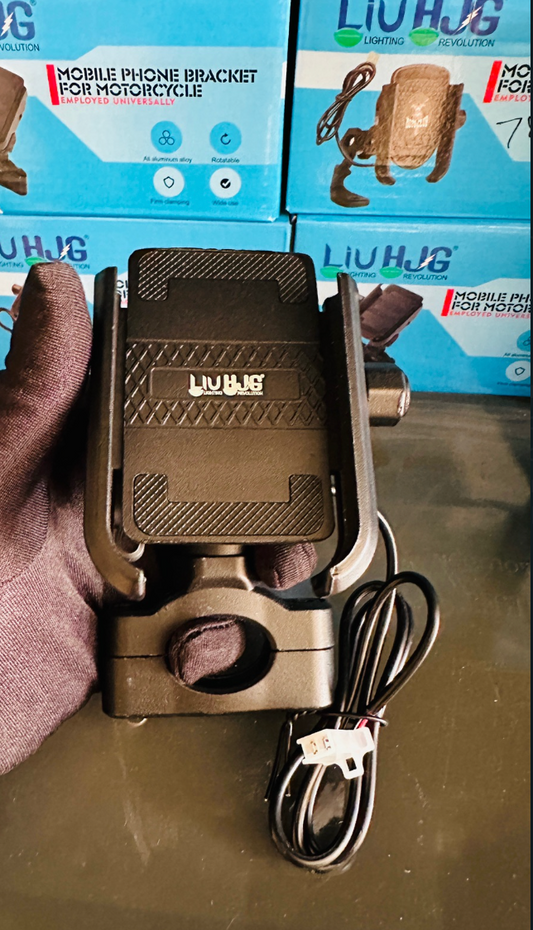 Mobile holder with charging port